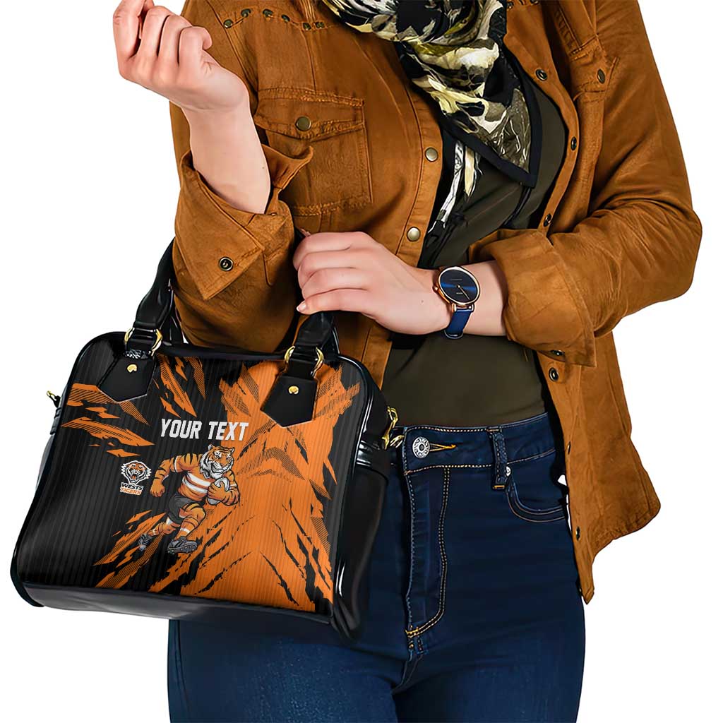 Personalized Wests Tigers Shoulder Handbag Dynamic Lightning Mascot Rugby Australia