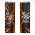 Personalized Wests Tigers Skinny Tumbler Dynamic Lightning Mascot Rugby Australia