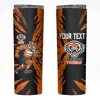 Personalized Wests Tigers Skinny Tumbler Dynamic Lightning Mascot Rugby Australia