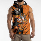 Personalized Wests Tigers Sleeveless Zip Hoodie Dynamic Lightning Mascot Rugby Australia