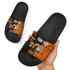 Personalized Wests Tigers Slide Sandals Dynamic Lightning Mascot Rugby Australia