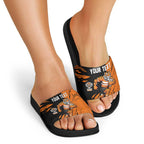 Personalized Wests Tigers Slide Sandals Dynamic Lightning Mascot Rugby Australia