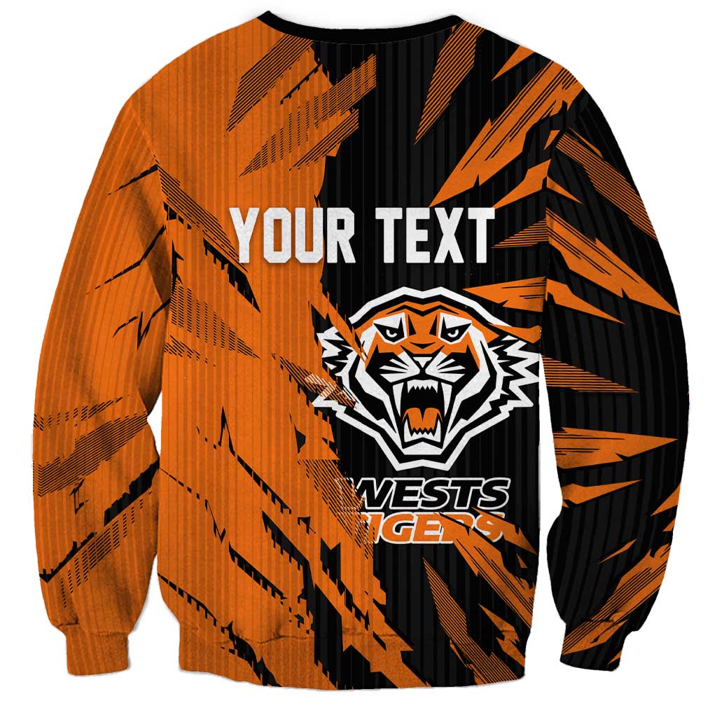 Personalized Wests Tigers Sweatshirt Dynamic Lightning Mascot Rugby Australia