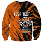 Personalized Wests Tigers Sweatshirt Dynamic Lightning Mascot Rugby Australia