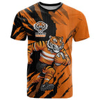 Personalized Wests Tigers T Shirt Dynamic Lightning Mascot Rugby Australia