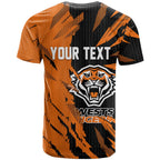 Personalized Wests Tigers T Shirt Dynamic Lightning Mascot Rugby Australia