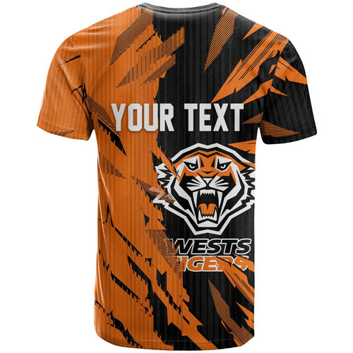 Personalized Wests Tigers T Shirt Dynamic Lightning Mascot Rugby Australia