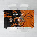 Personalized Wests Tigers Tablecloth Dynamic Lightning Mascot Rugby Australia