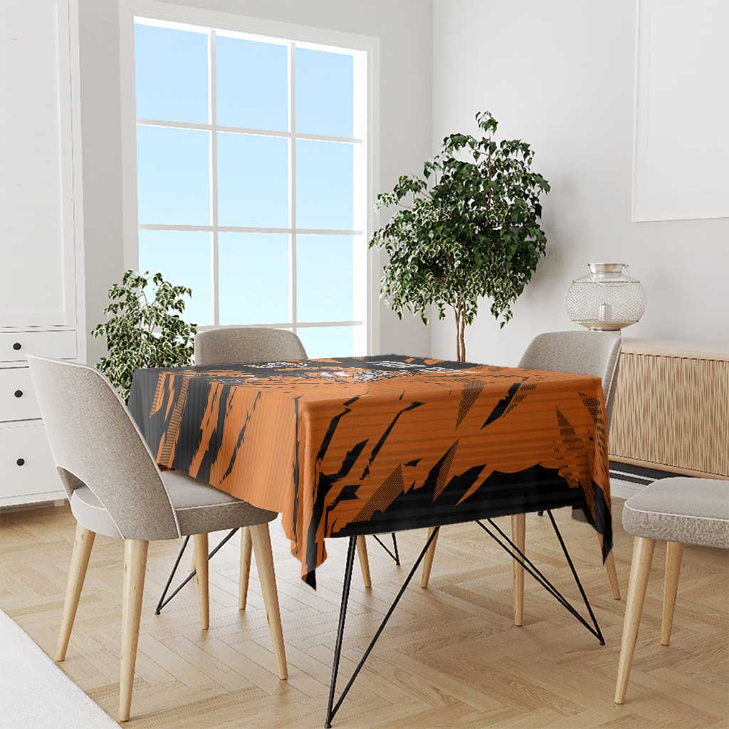 Personalized Wests Tigers Tablecloth Dynamic Lightning Mascot Rugby Australia