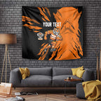 Personalized Wests Tigers Tapestry Dynamic Lightning Mascot Rugby Australia