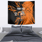 Personalized Wests Tigers Tapestry Dynamic Lightning Mascot Rugby Australia