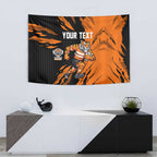 Personalized Wests Tigers Tapestry Dynamic Lightning Mascot Rugby Australia