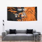 Personalized Wests Tigers Tapestry Dynamic Lightning Mascot Rugby Australia