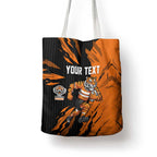 Personalized Wests Tigers Tote Bag Dynamic Lightning Mascot Rugby Australia
