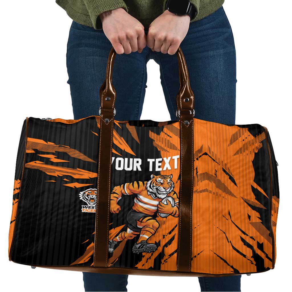 Personalized Wests Tigers Travel Bag Dynamic Lightning Mascot Rugby Australia