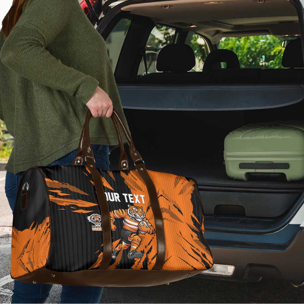 Personalized Wests Tigers Travel Bag Dynamic Lightning Mascot Rugby Australia