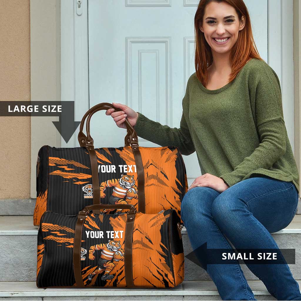 Personalized Wests Tigers Travel Bag Dynamic Lightning Mascot Rugby Australia
