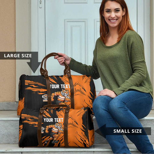Personalized Wests Tigers Travel Bag Dynamic Lightning Mascot Rugby Australia