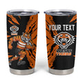 Personalized Wests Tigers Tumbler Cup Dynamic Lightning Mascot Rugby Australia