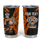 Personalized Wests Tigers Tumbler Cup Dynamic Lightning Mascot Rugby Australia