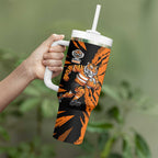 Personalized Wests Tigers Tumbler With Handle Dynamic Lightning Mascot Rugby Australia