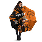 Personalized Wests Tigers Umbrella Dynamic Lightning Mascot Rugby Australia