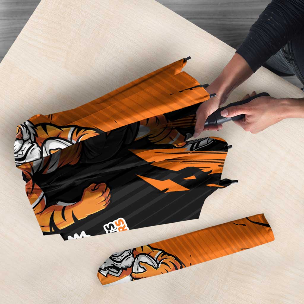 Personalized Wests Tigers Umbrella Dynamic Lightning Mascot Rugby Australia