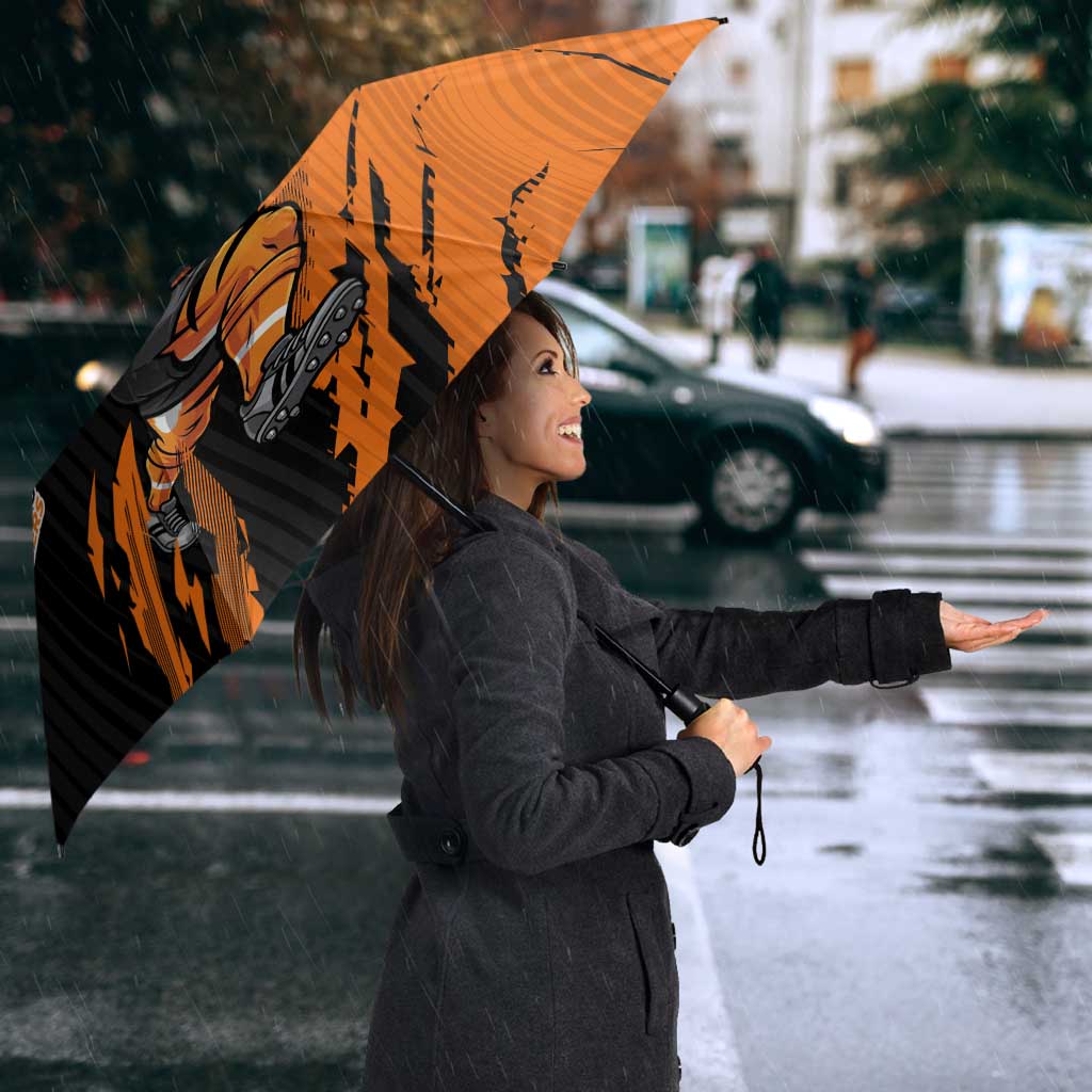 Personalized Wests Tigers Umbrella Dynamic Lightning Mascot Rugby Australia