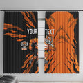 Personalized Wests Tigers Window Curtain Dynamic Lightning Mascot Rugby Australia