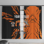 Personalized Wests Tigers Window Curtain Dynamic Lightning Mascot Rugby Australia