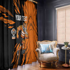 Personalized Wests Tigers Window Curtain Dynamic Lightning Mascot Rugby Australia