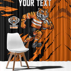 Personalized Wests Tigers Window Curtain Dynamic Lightning Mascot Rugby Australia
