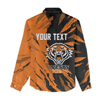 Personalized Wests Tigers Women Casual Shirt Dynamic Lightning Mascot Rugby Australia