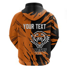 Personalized Wests Tigers Zip Hoodie Dynamic Lightning Mascot Rugby Australia