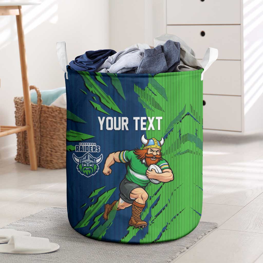 Personalized Canberra Raiders Laundry Basket Dynamic Lightning Mascot Rugby Australia