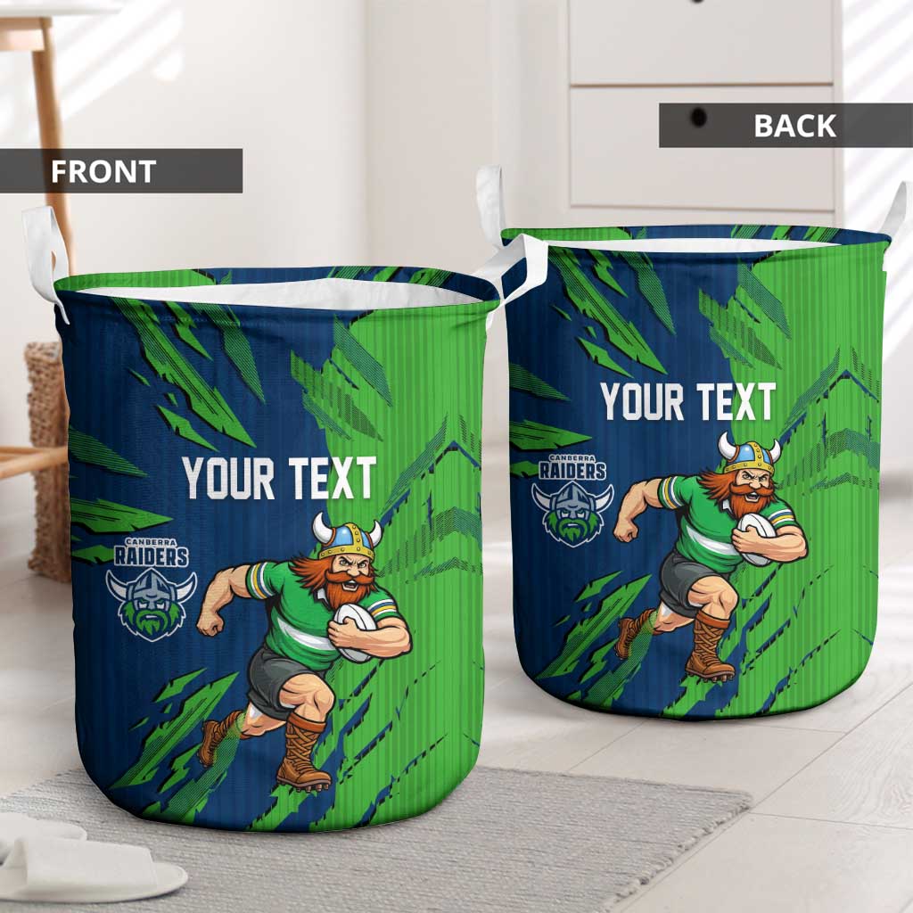 Personalized Canberra Raiders Laundry Basket Dynamic Lightning Mascot Rugby Australia