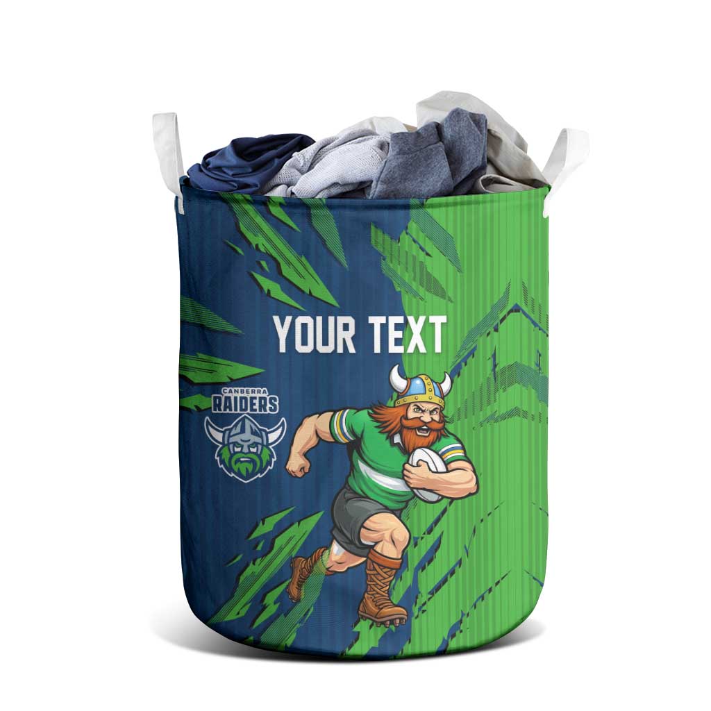 Personalized Canberra Raiders Laundry Basket Dynamic Lightning Mascot Rugby Australia
