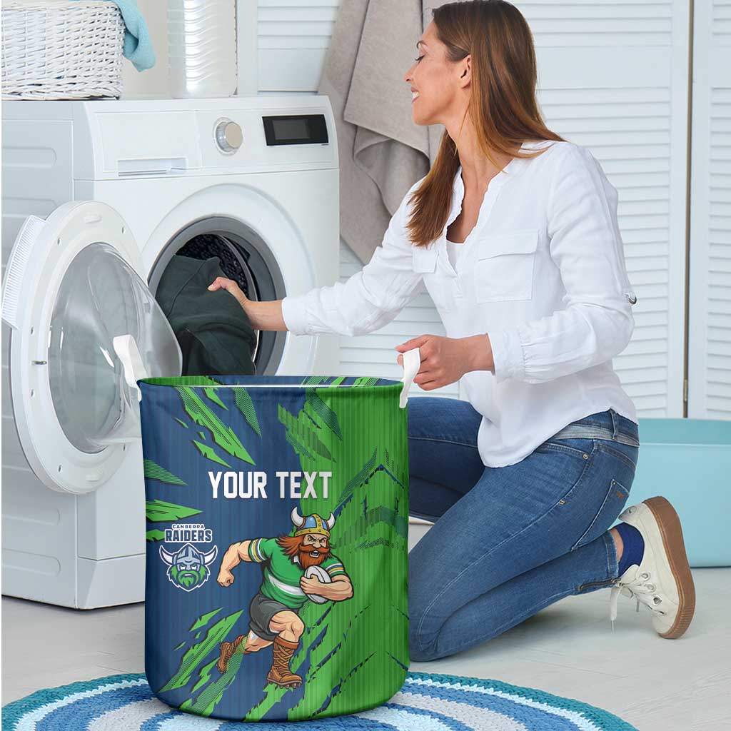 Personalized Canberra Raiders Laundry Basket Dynamic Lightning Mascot Rugby Australia
