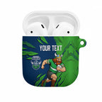 Personalized Canberra Raiders AirPods Case Dynamic Lightning Mascot Rugby Australia