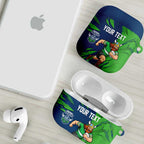 Personalized Canberra Raiders AirPods Case Dynamic Lightning Mascot Rugby Australia