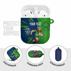 Personalized Canberra Raiders AirPods Case Dynamic Lightning Mascot Rugby Australia