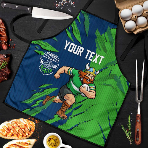 Personalized Canberra Raiders Apron Dynamic Lightning Mascot Rugby Australia