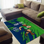 Personalized Canberra Raiders Area Rug Dynamic Lightning Mascot Rugby Australia