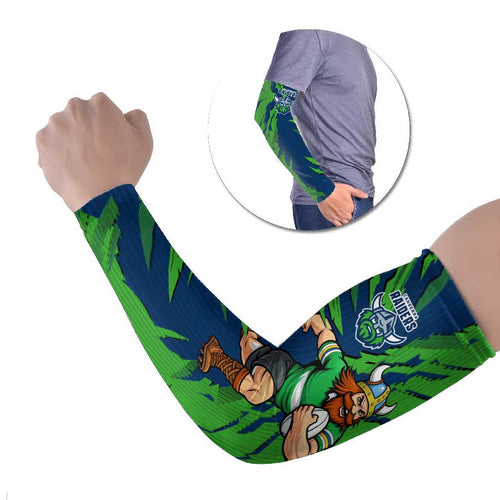 Personalized Canberra Raiders Arm Sleeves Dynamic Lightning Mascot Rugby Australia