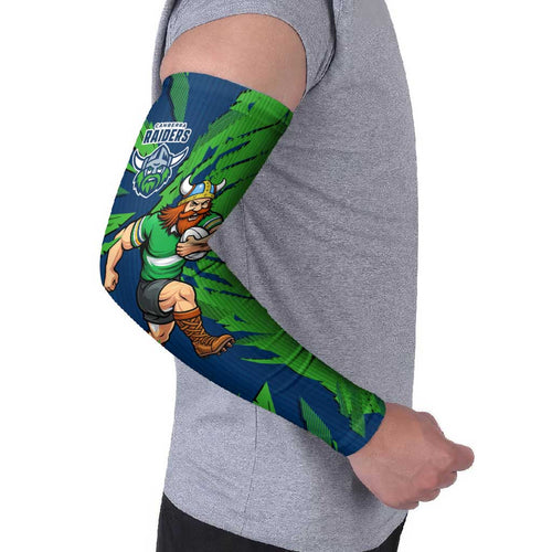 Personalized Canberra Raiders Arm Sleeves Dynamic Lightning Mascot Rugby Australia