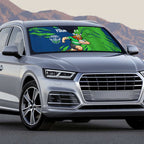 Personalized Canberra Raiders Auto Sun Shade Dynamic Lightning Mascot Rugby Australia