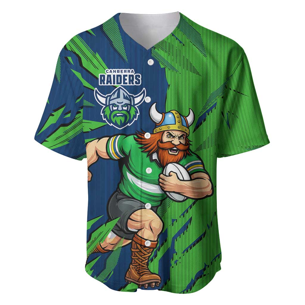 Personalized Canberra Raiders Baseball Jersey Dynamic Lightning Mascot Rugby Australia