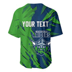 Personalized Canberra Raiders Baseball Jersey Dynamic Lightning Mascot Rugby Australia
