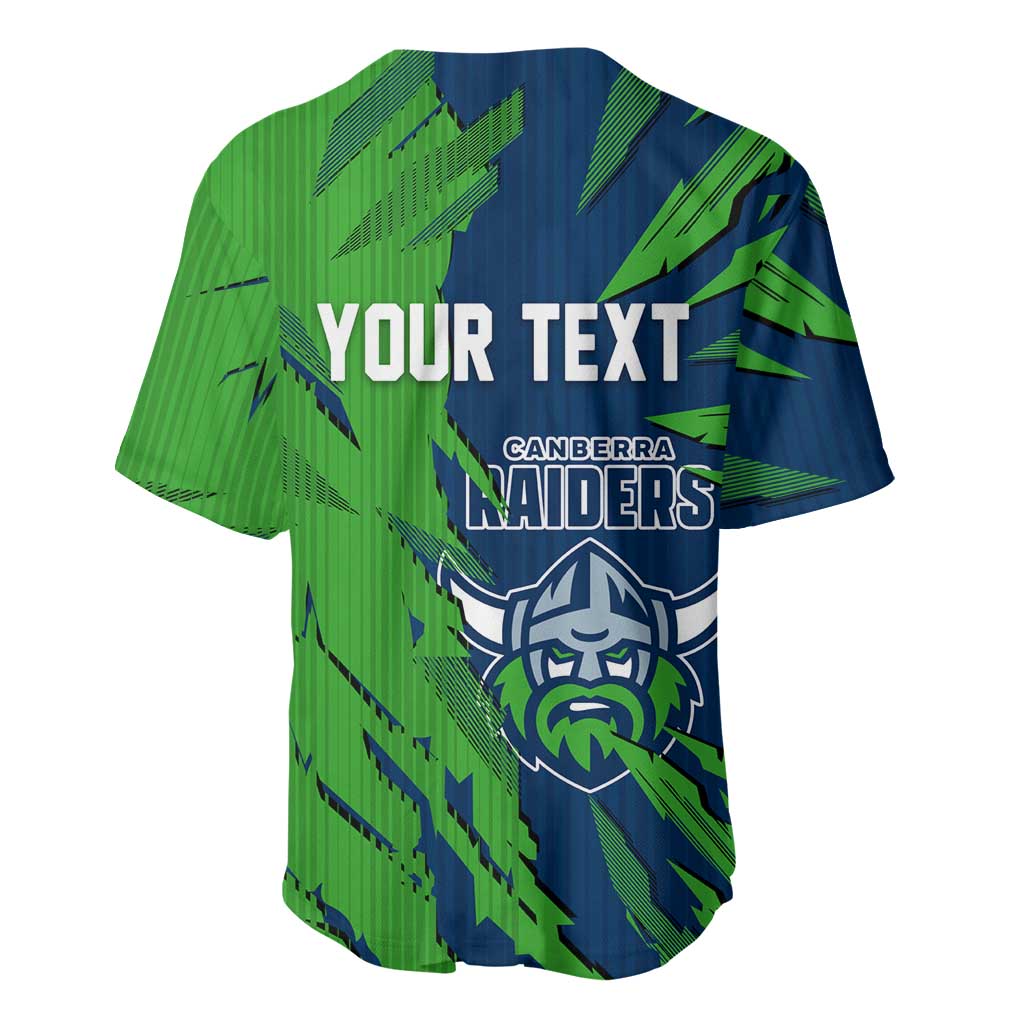 Personalized Canberra Raiders Baseball Jersey Dynamic Lightning Mascot Rugby Australia