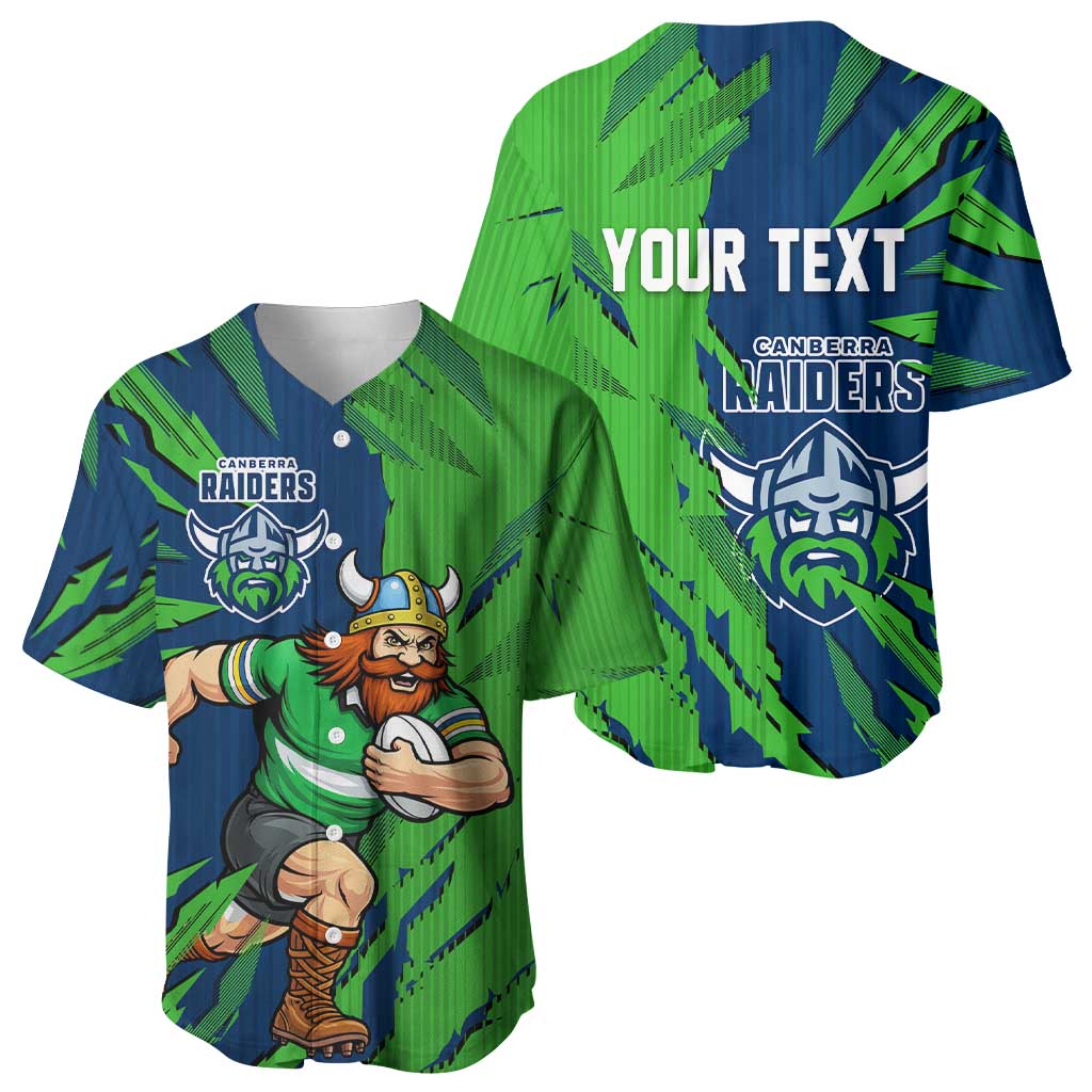 Personalized Canberra Raiders Baseball Jersey Dynamic Lightning Mascot Rugby Australia